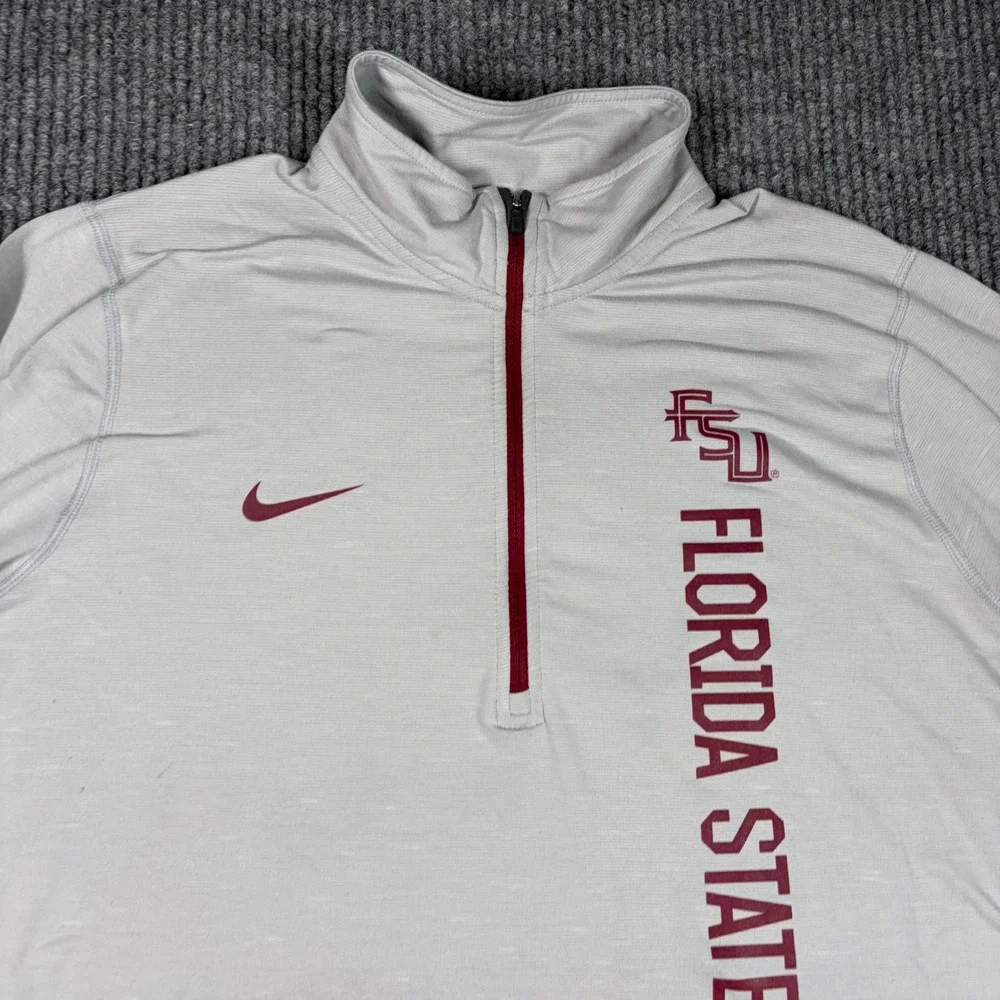Nike Florida State Seminoles Dri-Fit 1/4 Zip Pullover Gray‎ Womens XL 915192-106